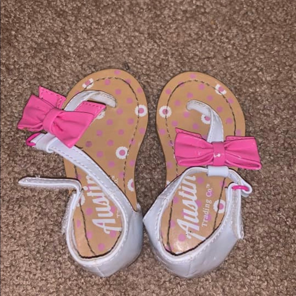 Pink and white sandals